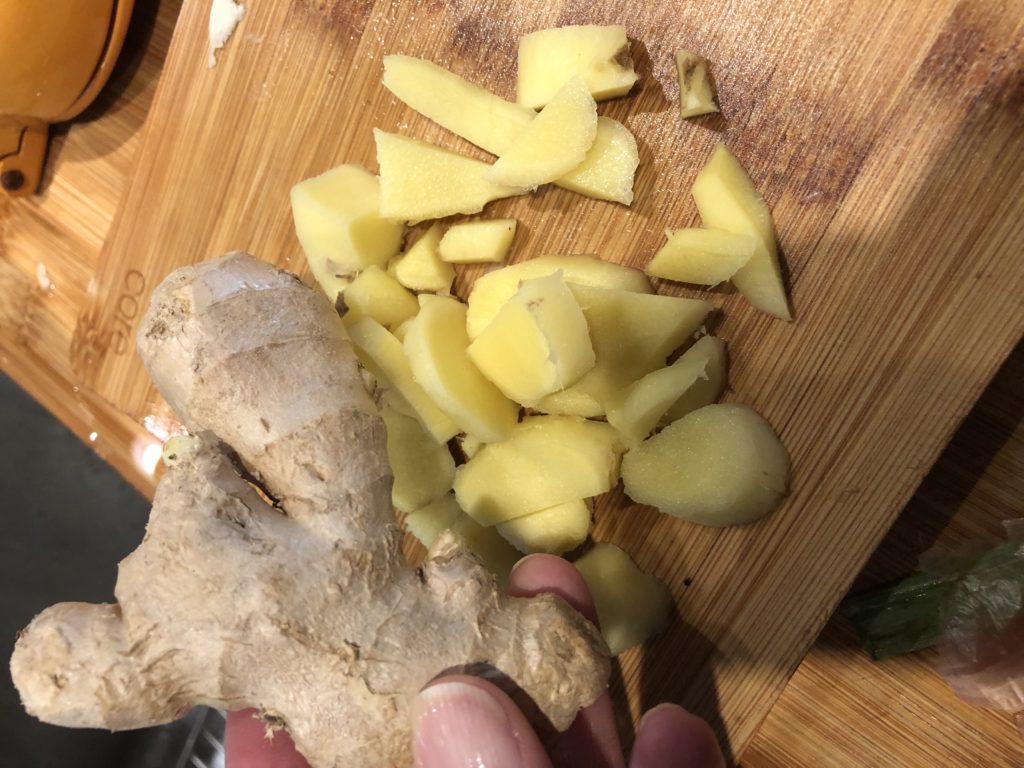 fresh ginger, peeled and cut